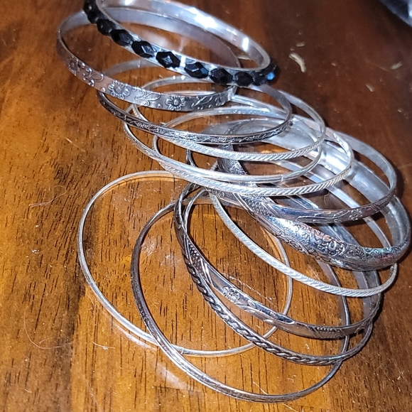 13 hard ring bracelets Bundle !! Hard metal silver - Picture 3 of 6